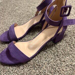 Allegra K Purple Heels with Pointed Toe and Slingback